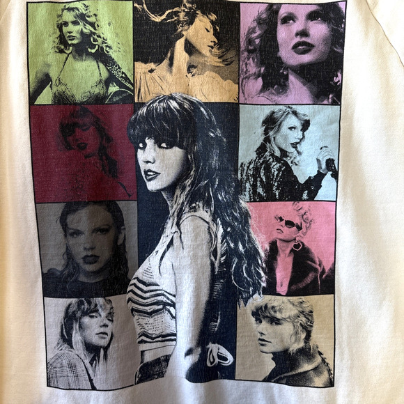 Official Taylor Swift The Eras Tour Cream Hoodie Adult Large Fleece Pullover - Picture 1 of 11